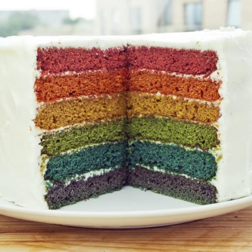 What is rainbow cake made of