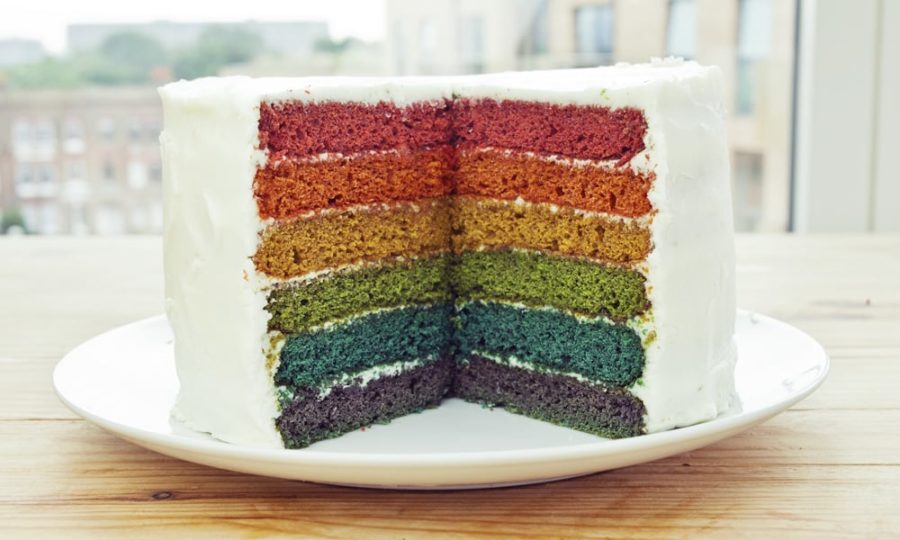 What is rainbow cake made of